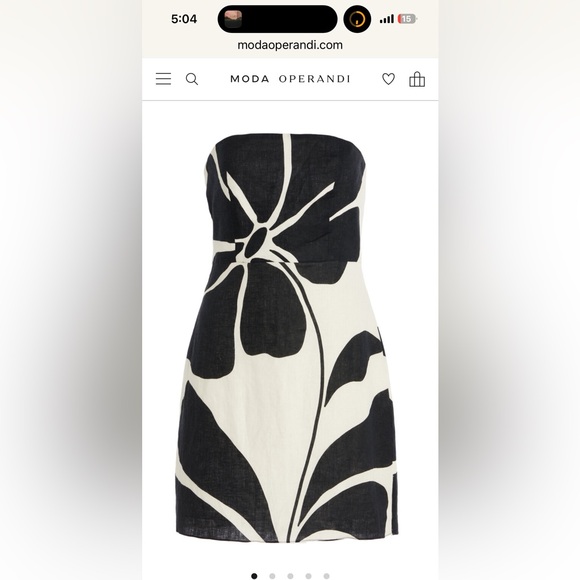 Strapless Black & White Floral Mini Dress… never worn size s/xs - Picture 4 of 4